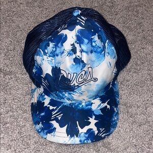 RVCA Navy and White Floral Mesh Cap
